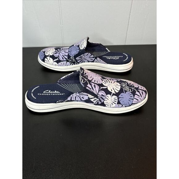 Clarks Cloudsteppers women's breeze shore Canvas Slip-on Mules shoes Lavender 7 - Picture 8 of 9